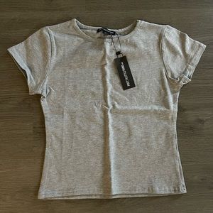 Basic Grey Short Sleeve Top